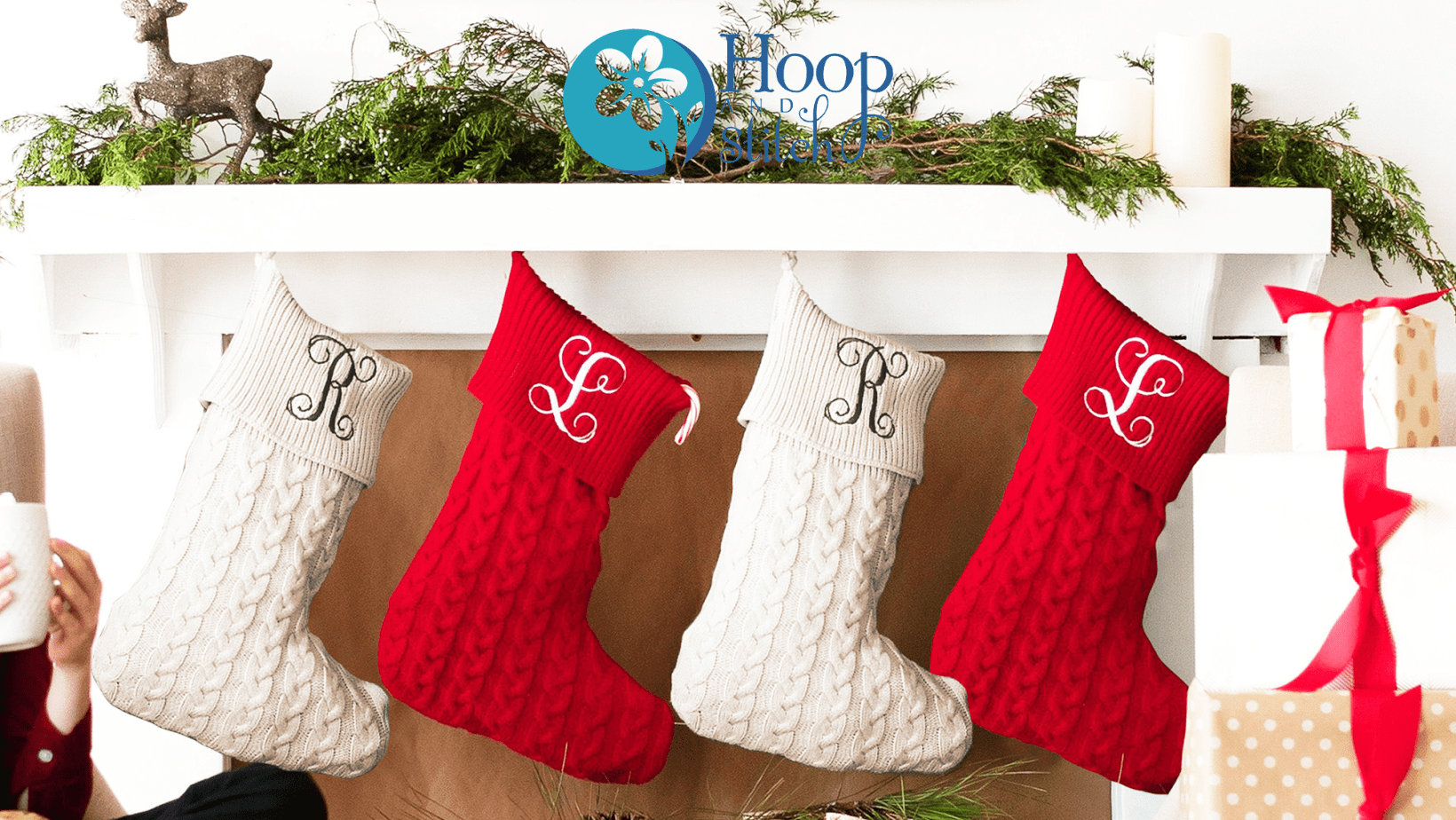 Personalized Cable Knit Christmas Stocking with Embroidered Name or Monogram - Image 2