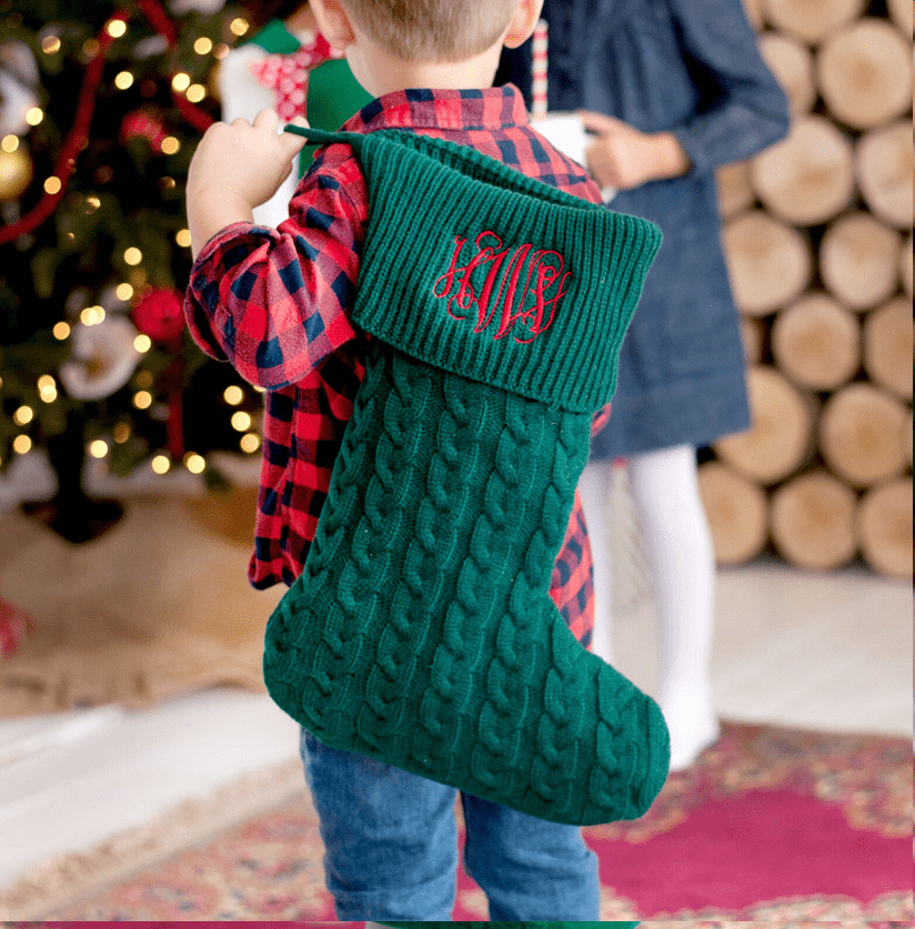 Personalized Cable Knit Christmas Stocking with Embroidered Name or Monogram - Image 5