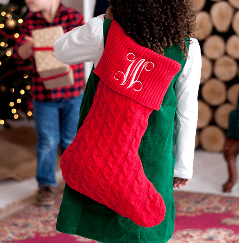Personalized Cable Knit Christmas Stocking with Embroidered Name or Monogram - Image 4