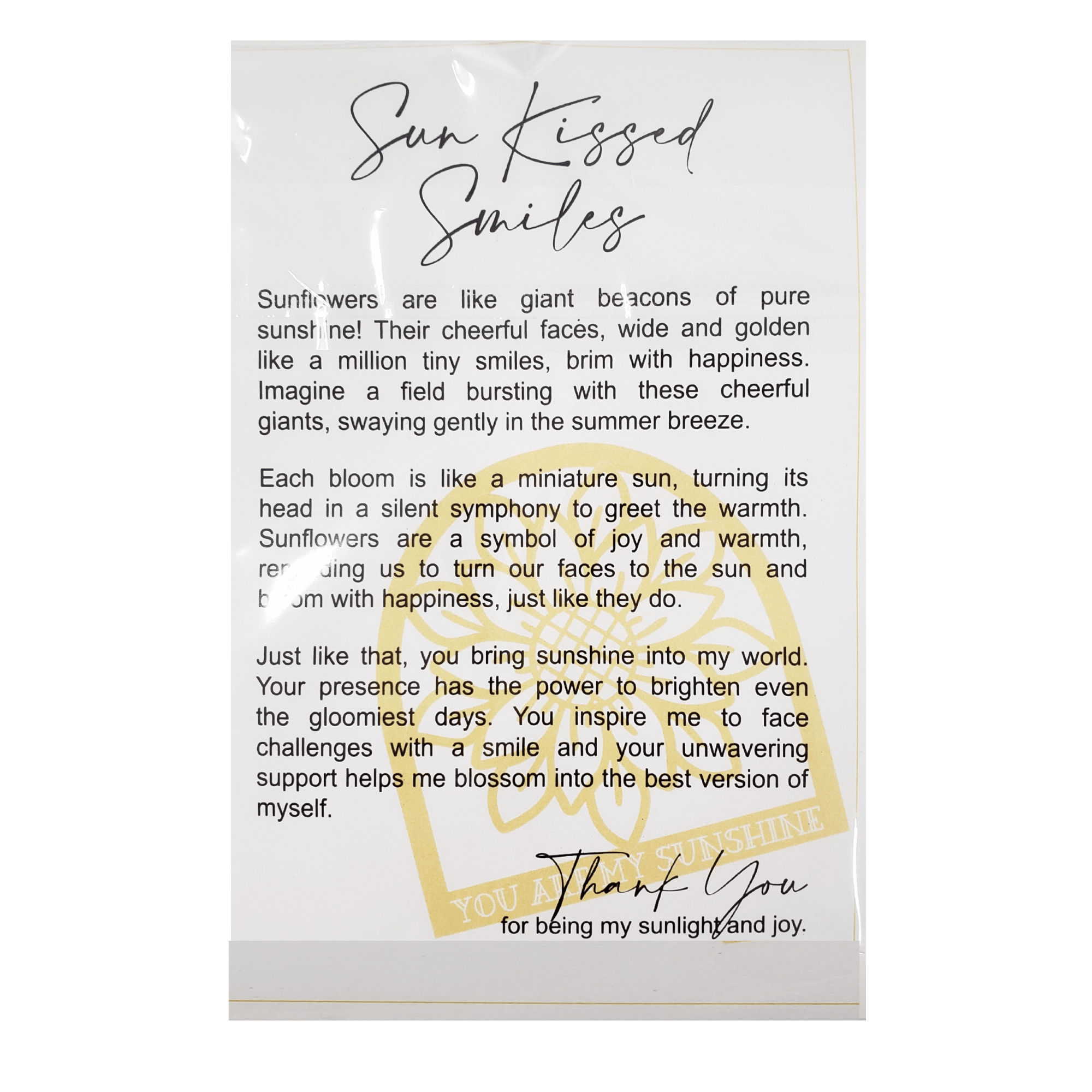 You Are My Sunshine Sunflower Story Ornament - Image 2