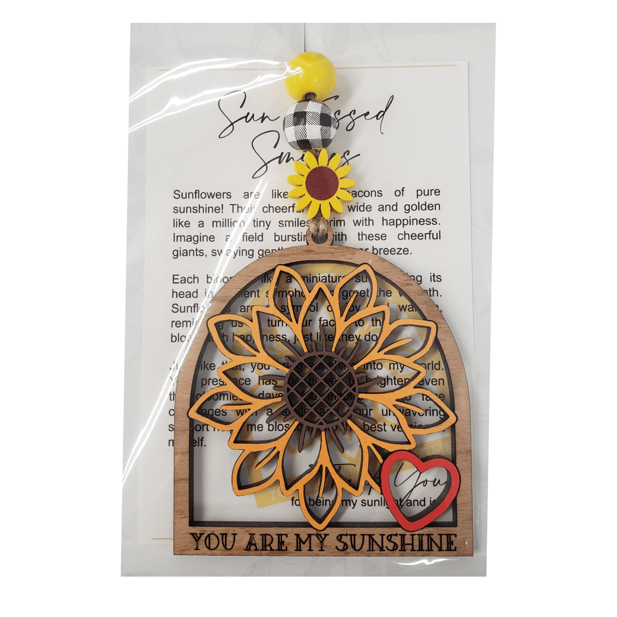 You Are My Sunshine sunflower story ornament with printed story card