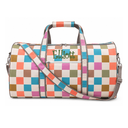 Personalized Retro Check Duffel Bag