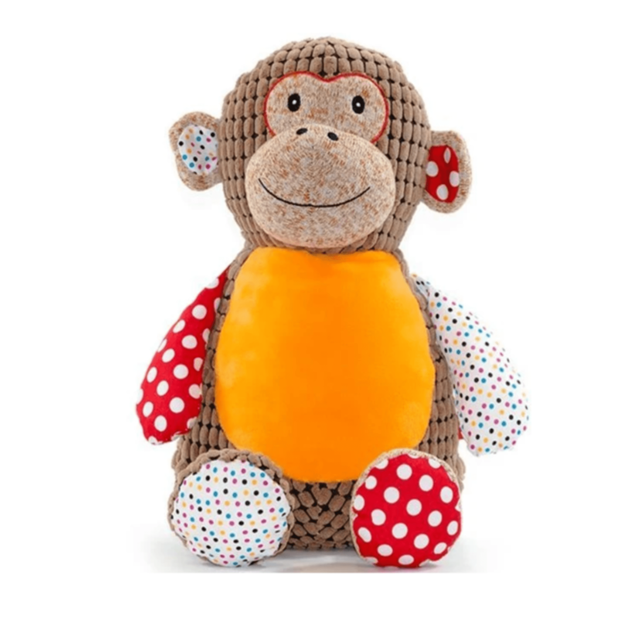 Monkey Personalized Cubbies Harlequin Plush with Custom Embroidery - Image 3