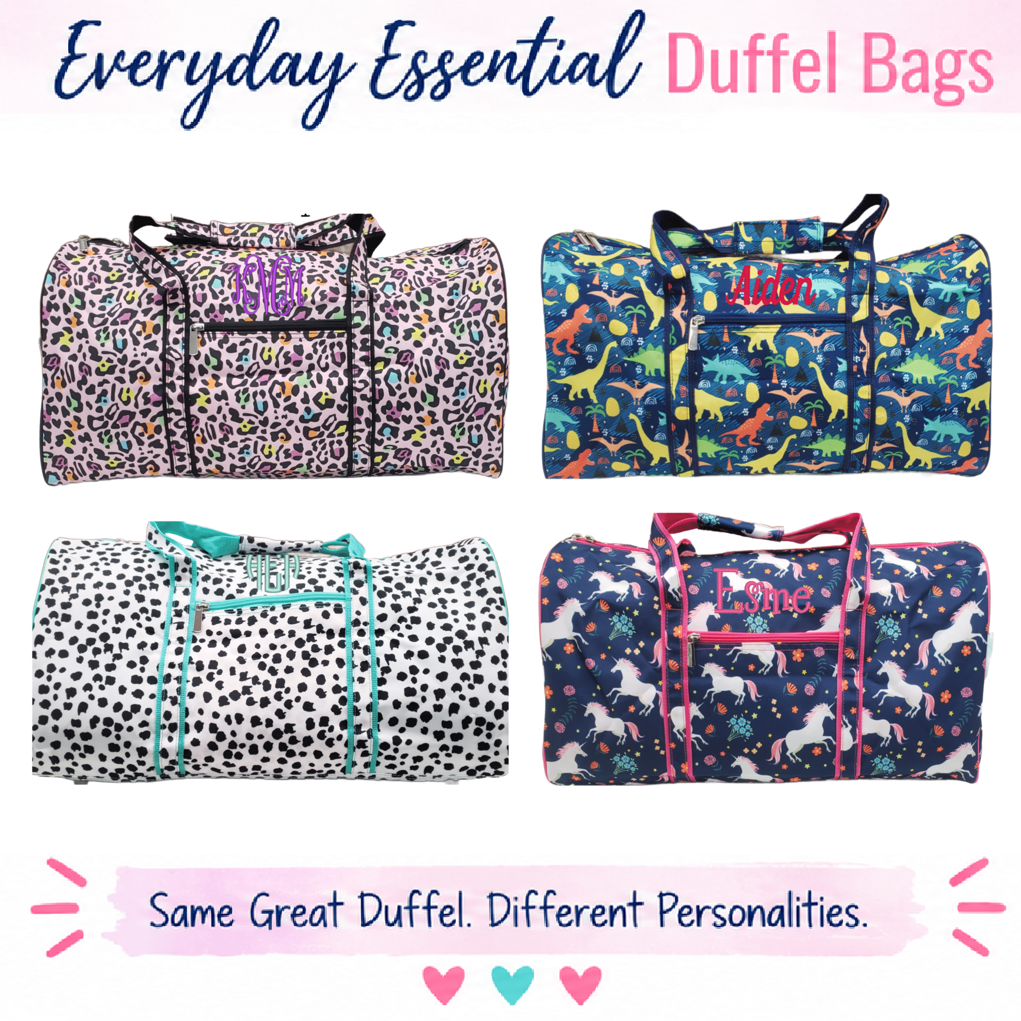 Personalized Kids Fun Duffel Bag with Embroidered Name or Monogram - Image 3