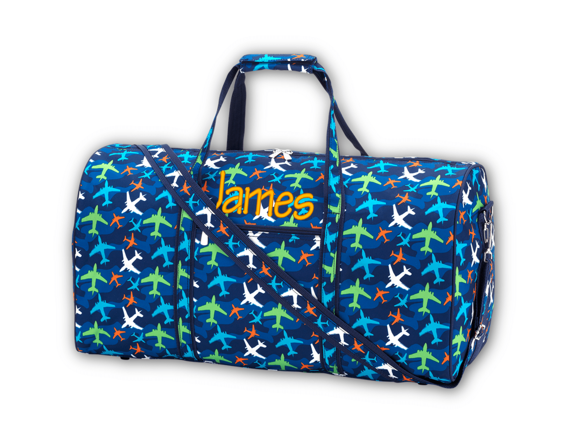 Personalized boys Airplane Flight duffel bag with embroidered name
